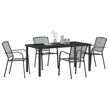 Set de Dining Grădină 5 Piese Oțel Antracit - Img 3