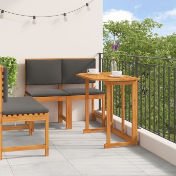 Set de dining pentru grădină 4 piese cu perne din lemn masiv de acacia - Img 1