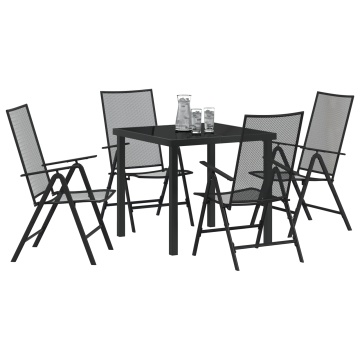Set de dining pentru grădină 5 piese în oțel antracit - Img 3