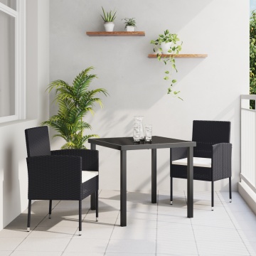 Set de dining pentru grădină cu perne - rattan polimeric negru - Img 1