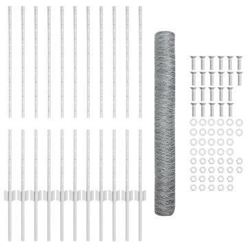 Set de gard hexagonal Set de 2 Oțel galvanizat 25 x 1 m Durabil - Img 4