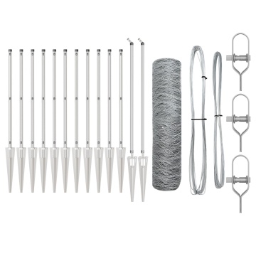 Set de Gard Set de 2 Metal galvanizat Oțel galvanizat 25 x 0.5 m - Img 2