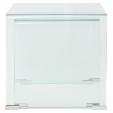 Set de masă din sticlă securit transparentă, stivuibil, 2 piese - Img 6