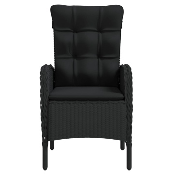 Set de masă pentru grădină, 7 piese, cu perne, negru - Img 4