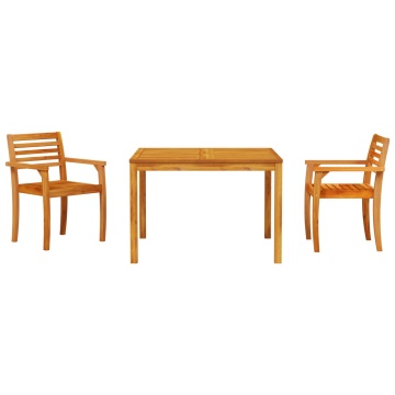 Set de masă pentru grădină din 3 piese din lemn masiv de acacia - Img 4