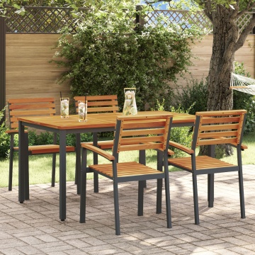 Set de mese pentru grădină 5 Piese Lemn Solid Acacia și Metal - Img 1