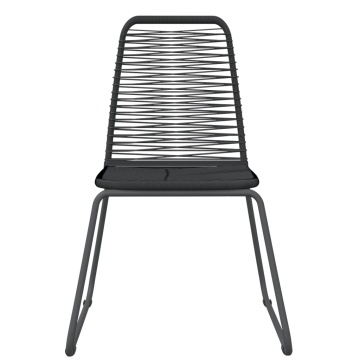 Set de mobilier pentru grădină, 3 piese, negru - Img 4