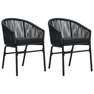 Set de mobilier pentru grădină, 3 piese, negru - Img 3