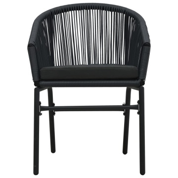 Set de mobilier pentru grădină, 3 piese, negru - Img 8