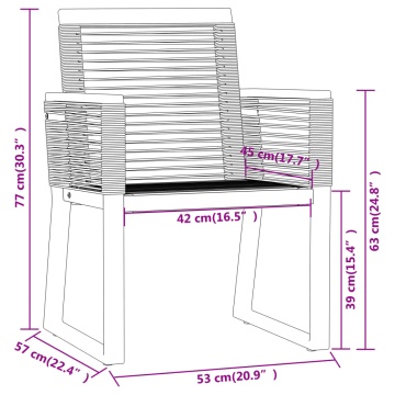 Set de mobilier pentru grădină, 5 piese, negru - Img 6