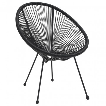 Set de mobilier pentru grădină, 5 piese, negru - Img 5