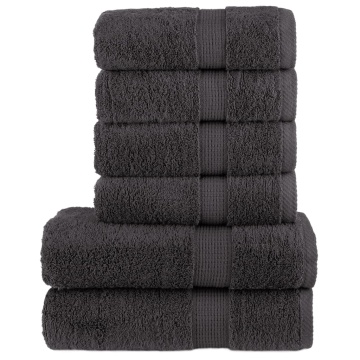 Set de prosoape premium 6 piese, antracit, 600 g/m² 100% bumbac - Img 1
