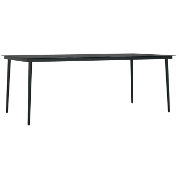 Set de servit masa pentru grădină, 7 piese, negru - Img 3