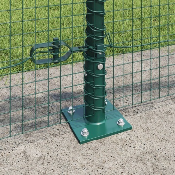 Set de Stâlpi pentru Gard Set de 2 Verde Metal acoperit cu plastic - Img 4