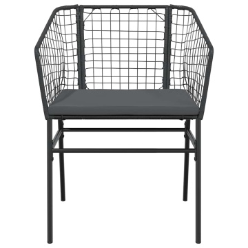 Set de sufragerie de grădină 5 piese neagră Sticlă Poly Rattan - Img 8