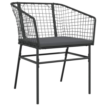 Set de sufragerie de grădină 5 piese neagră Sticlă Poly Rattan - Img 4