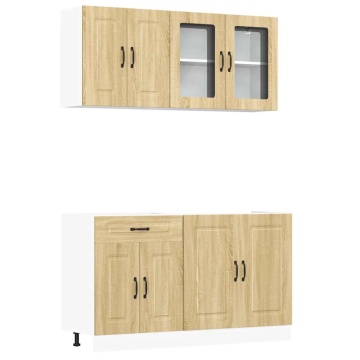 Set dulap de bucătărie din 4 piese „Kalmar” lemn stejar Sonoma - Img 2