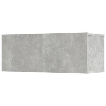 Set dulap TV, 5 piese, gri beton, lemn prelucrat - Img 6