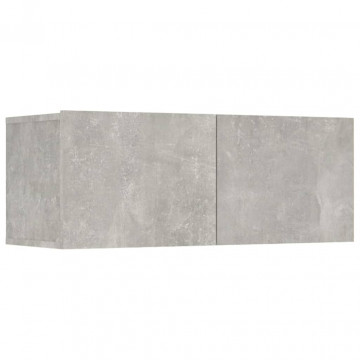 Set dulap TV, 6 piese, gri beton, lemn prelucrat - Img 5