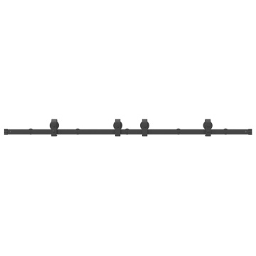 Set feronerie pentru ușă glisantă, negru, 183 cm, oțel - Img 4
