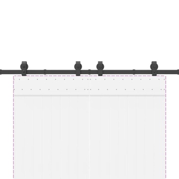Set feronerie pentru ușă glisantă, negru, 183 cm, oțel - Img 7