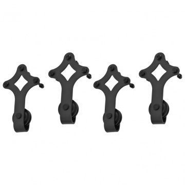 Set feronerie pentru uși glisante, 2 piese,negru, 200 cm, oțel - Img 5