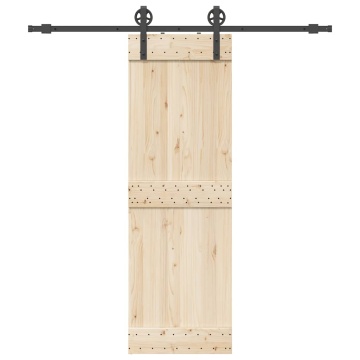 Set feronerie pentru uși glisante, negru, 200 cm, oțel - Img 1