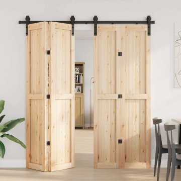 Set feronerie pentru uși glisante, negru, 200 cm, oțel - Img 3