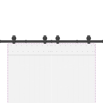 Set feronerie pentru uși glisante, negru, 200 cm, oțel - Img 7