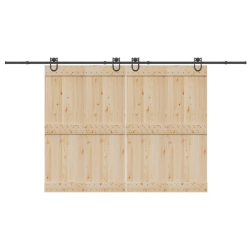 Set feronerie pentru uși glisante, negru, 200 cm, oțel - Img 1