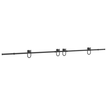 Set feronerie pentru uși glisante, negru, 200 cm, oțel - Img 2