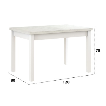 Set masa extensibila 120x150cm cu 4 scaune tapitate, mb-13 max5 si s-37 boss7 b22, alb, lemn masiv de fag, stofa - Img 7
