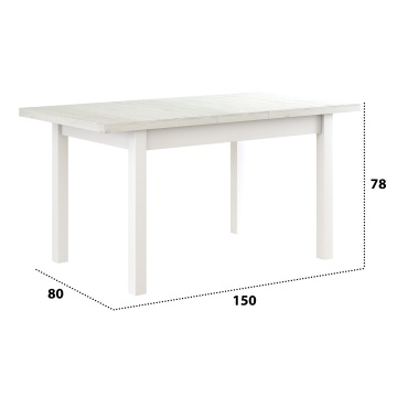 Set masa extensibila 120x150cm cu 4 scaune tapitate, mb-13 max5 si s-37 boss7 b22, alb, lemn masiv de fag, stofa - Img 9