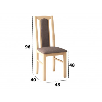 Set masa extensibila 140x180cm cu 6 scaune tapitate, mb-21 modena1 si s-37 boss7 s6, sonoma, lemn masiv de fag, stofa - Img 4