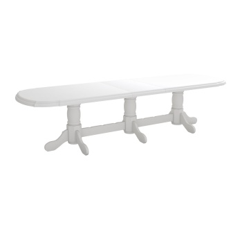 Set masa extensibila jork 250-300x100 cm, lemn masiv alb, cu 12 scaune tapitate stofa gri, s-38 B24B - Img 6