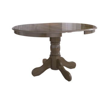 Set masa extensibila Kan 100x135 cm, lemn masiv, culoare nuc, blat din mdf cu 4 scaune tapitate S-37 Boss7 o15, stofa - Img 5