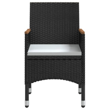 Set masă pentru grădină, 5 piese, cu perne, negru - Img 4