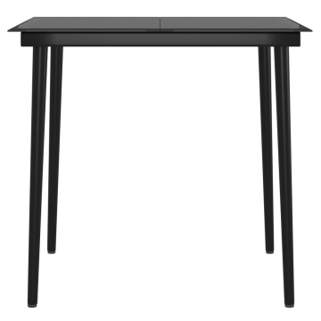 Set masă pentru grădină, 5 piese, cu perne, negru - Img 5