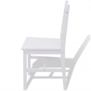 Set masă și scaune din lemn de pin, 7 piese, alb - Img 3