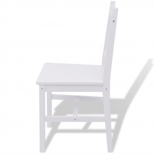 Set masă și scaune din lemn de pin, trei piese, alb - Img 5