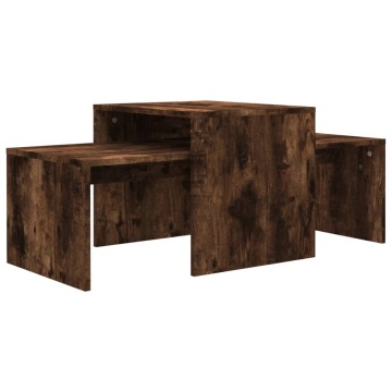 Set măsuță de cafea stejar fumuriu 100x48x40 cm lemn prelucrat - Img 2