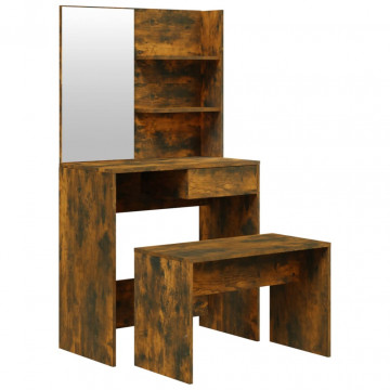 Set măsuță de toaletă, stejar afumat, 74,5x40x141 cm - Img 2