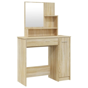 Set măsuță de toaletă, stejar sonoma, 86,5x35x136 cm - Img 8