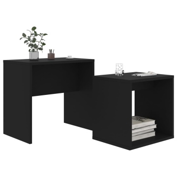 Set măsuțe de cafea, negru, 48x30x45 cm, lemn prelucrat - Img 3