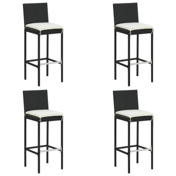 Set mobilier bar de grădină cu perne, 5 piese, negru - Img 3
