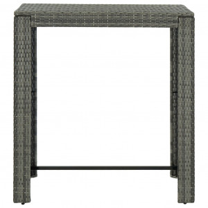 Set mobilier bar de grădină cu perne, 7 piese, gri, poliratan - Img 6