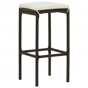 Set mobilier bar de grădină cu perne, 7 piese, maro, poliratan - Img 5