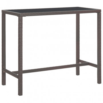 Set mobilier bar de grădină cu perne, 7 piese, maro, poliratan - Img 5