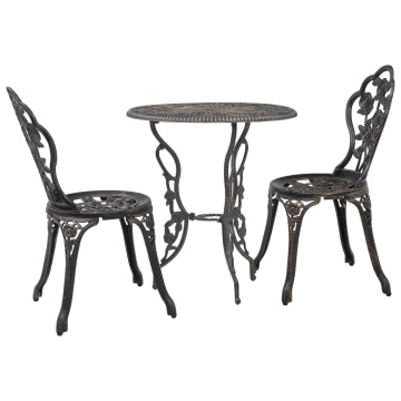 Set mobilier bistro, 3 piese, aluminiu turnat - Img 1