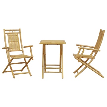 Set mobilier bistro, 3 piese, bambus - Img 4
